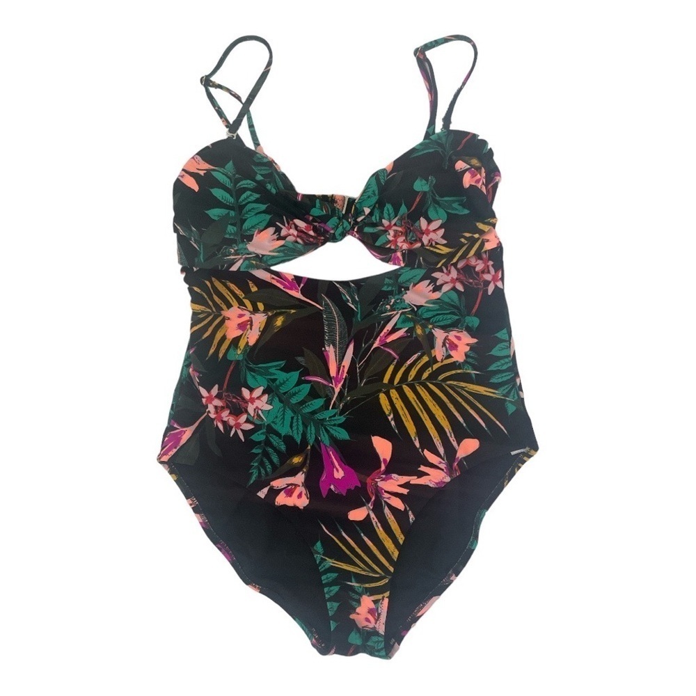 Old Navy Tropical Print One Piece with Cut Outs